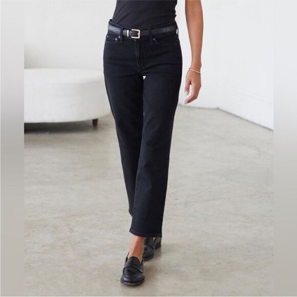 AYR The Frenchie Black Mid Rise Crop Jeans - Picture 4 of 12